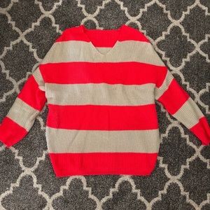 OS Coral and Cream Sweater